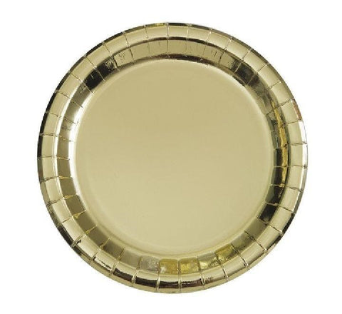 9" Gold Paper Plates - 1x8