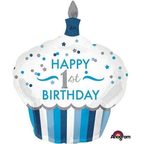 Supershape Blue Cupcake Balloon