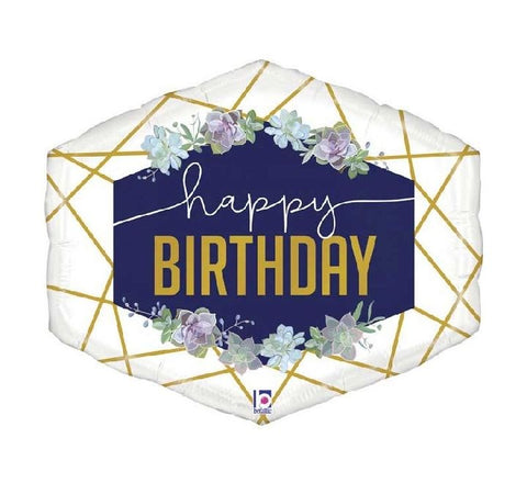 SupershapeHexagon Happy Birthday Foil Balloon