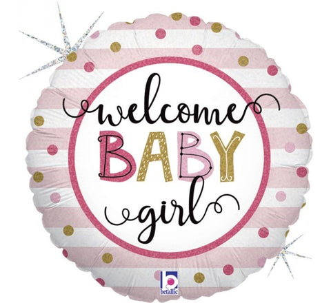 18"Baby Girl stripes foil balloon