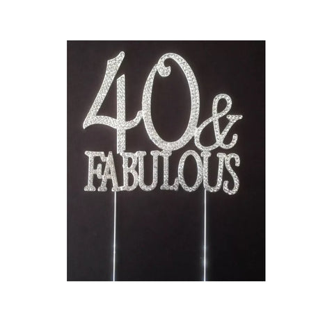 40 and Fabulous Diamante Cake Topper