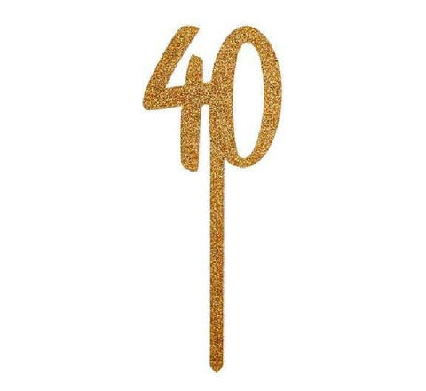 Hootyballoo 40 Gold Cake Topper