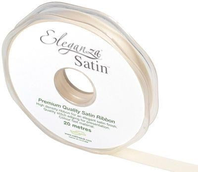 10mm Cream Eleganza Double Faced Satin (20M) Roll