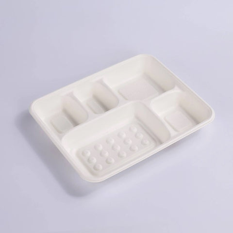 Bio Compostable 5 Compartment Deep Strong  Plates (Pack of 50)