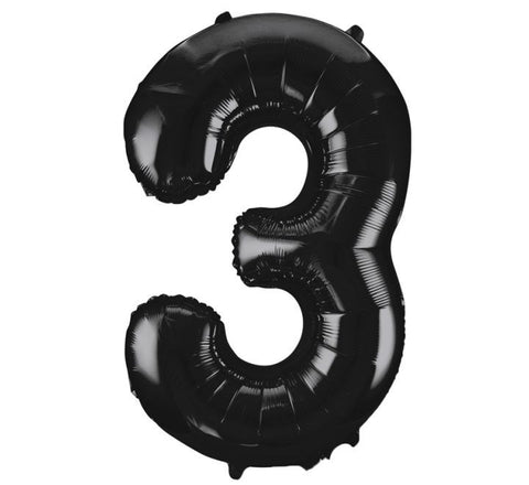 34" 3 Black Balloon