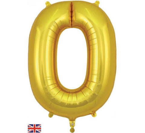 34" 0 Gold Foil Balloon Oaktree