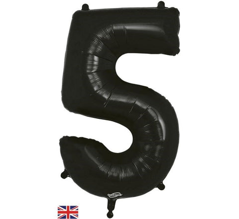 34in 5 Black Foil Balloon