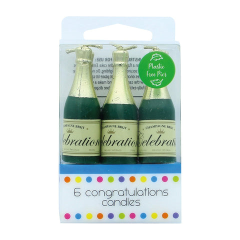 Champagne Bottle Candles (Pack of 6)