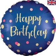 18IN POLKA NAVY PINK BIRTHDAY FOIL BALLOON