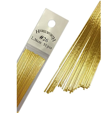 50 Metallic Gold Florist Wires (26 Gauge)