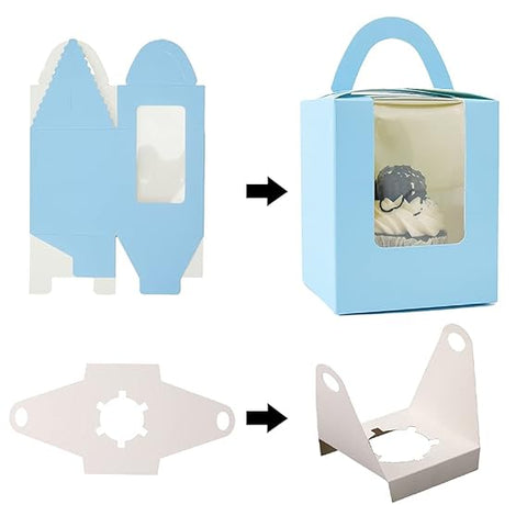 Single Blue Cupcake Box