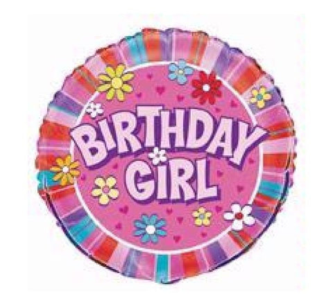 18" Pink Birthday Girl Foil Balloon
