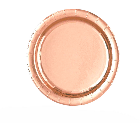7" Rose Gold Party Plates - 1x8