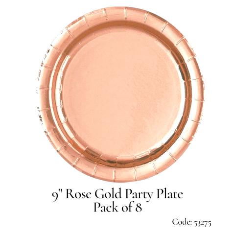 9" Rose Gold Party Plate - 1x8