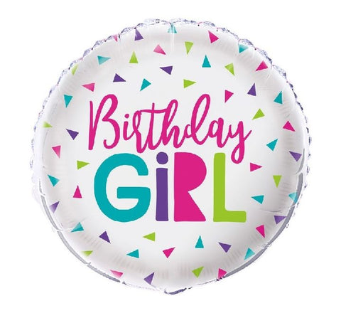 18" Birthday Girl STAR Foil Balloon