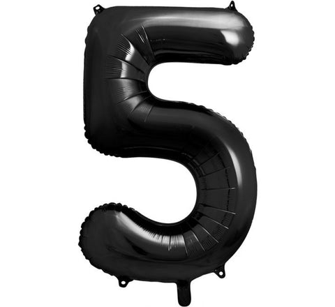 34in Number Black Foil Balloon
