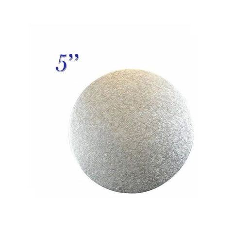 5" Round Cut Edge Card Single Thick - Silver