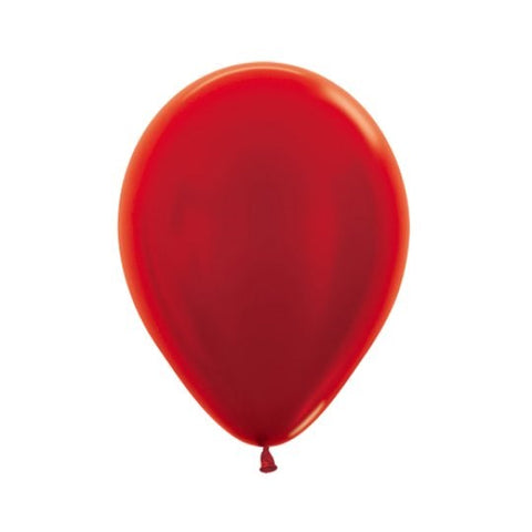 5" Metallic Red Sempertex Latex Balloons x100