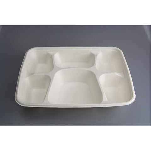 6 comp rec bagasse plate (Pack of 25)