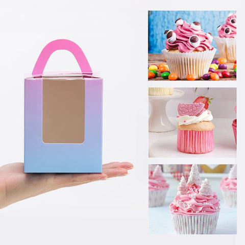 Pink and Blue Gradient Cupcake Box