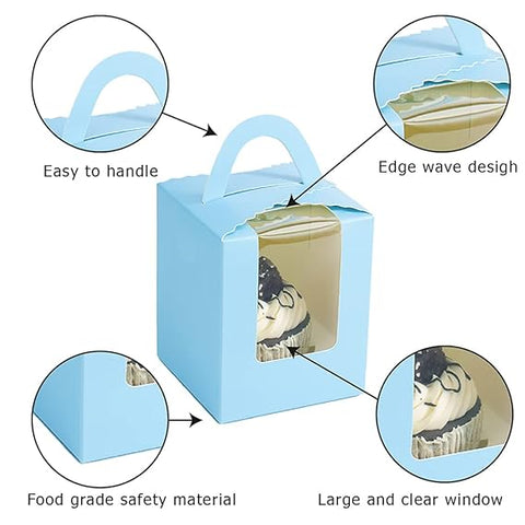 Single Blue Cupcake Box