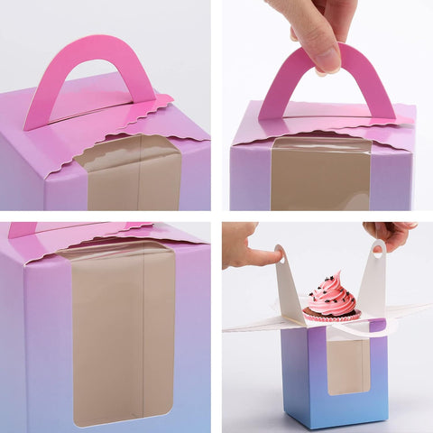 Pink and Blue Gradient Cupcake Box