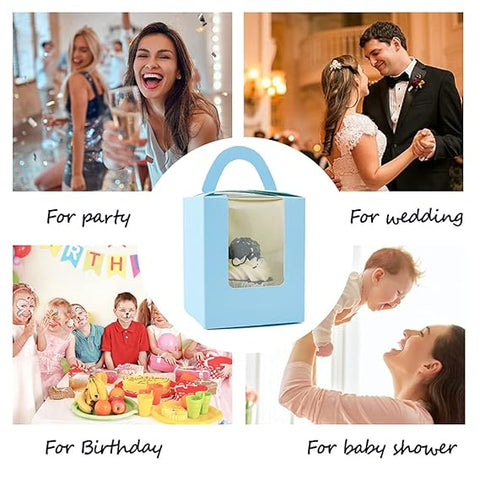 Single Blue Cupcake Box