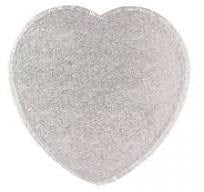 8 inch Heart Silver Hardboard