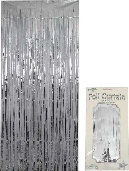 Metallic Silver Foil Door Curtain (2.4m)