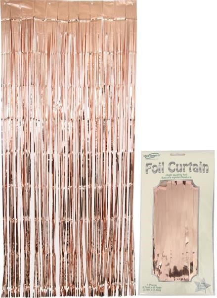 Metallic Rose Gold Foil Door Curtain (2.4m)