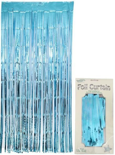 Metallic Light Blue Foil Door Curtain (2.4m)