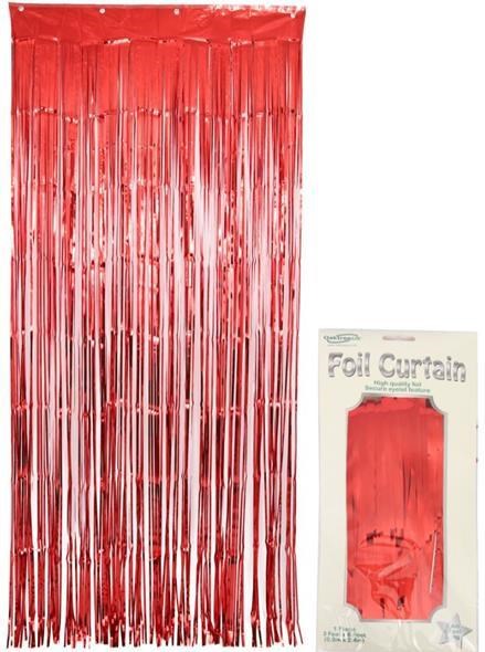 Metallic Red Foil Door Curtain (2.4m)