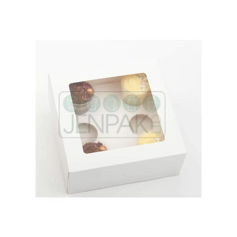 Mini Window White Cupcake Box Holds 6 - (Single)