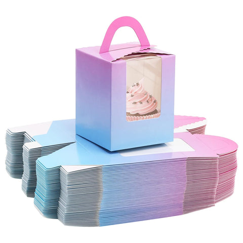 Pink and Blue Gradient Cupcake Box