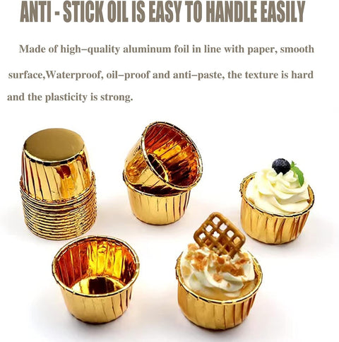 Gold 50mm Large Baking Cups 1x50
