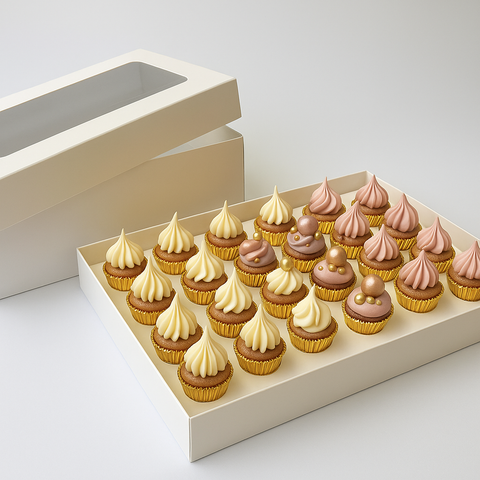 5 x Olbaa 24 Mini Deep Cupcake Box & 100 Mini Cupcake Cases Combo