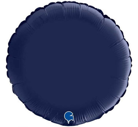 18in Satin Navy Blue Circle Foil Balloon