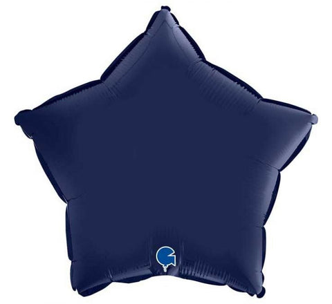 18in Satin Navy Blue Star Foil Balloon