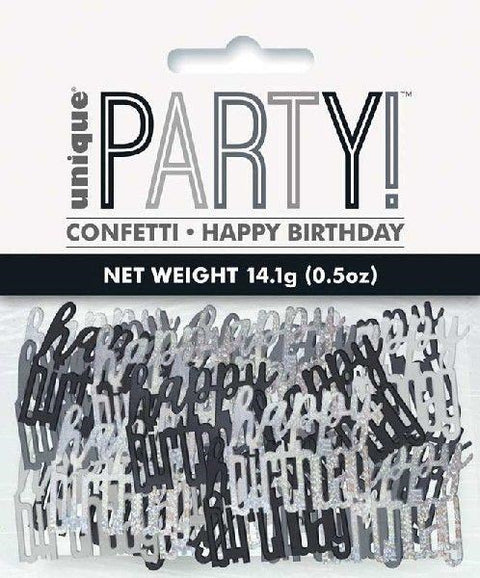 Glitz Black Happy Birthday Confetti