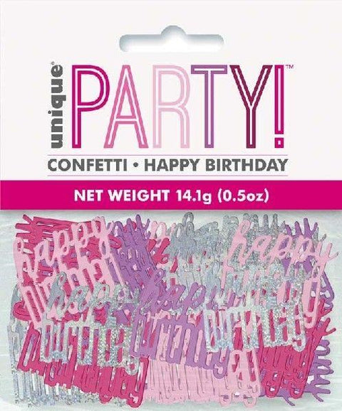 Glitz Pink Happy Birthday Confetti