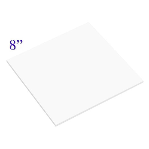 8" Square Masonite Boards - White 3MM (Pack of 5)