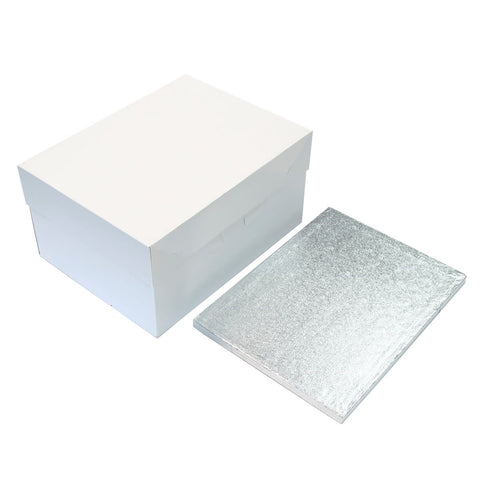 Culpitt 18" x 14" (457 x 355mm) Cake Board & White Cake Box Combo 0.5'' (13mm) Thick, Rectangular Cake Transport, Single Pack, (90312)