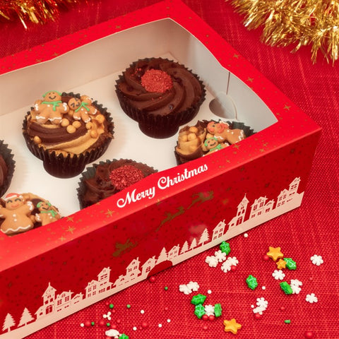 Merry Christmas - 6 Cupcake Box