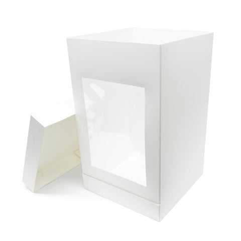 PBP 12"x20" Extra Tall Window Cake Box - White