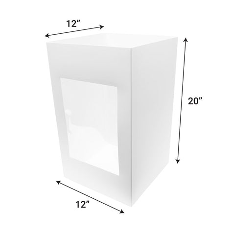PBP 12"x20" Extra Tall Window Cake Box - White