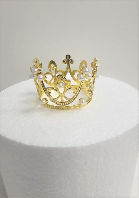 Mini Gold Crown Cake Topper