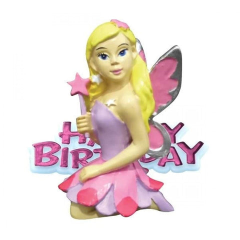 Fairy Resin Topper & Pink Happy Birthday Motto []