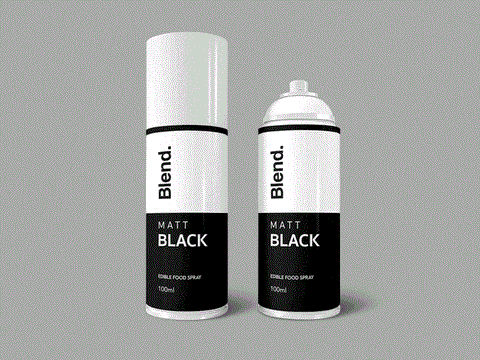Blend. Matt Black Optimum Edible Food Colouring Spray-100ml