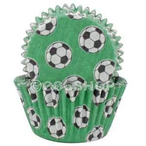 Green and Black Football Cupcake Cases - Pack of 180