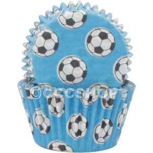 Blue and Black Football Cupcake Cases - Pack of 36